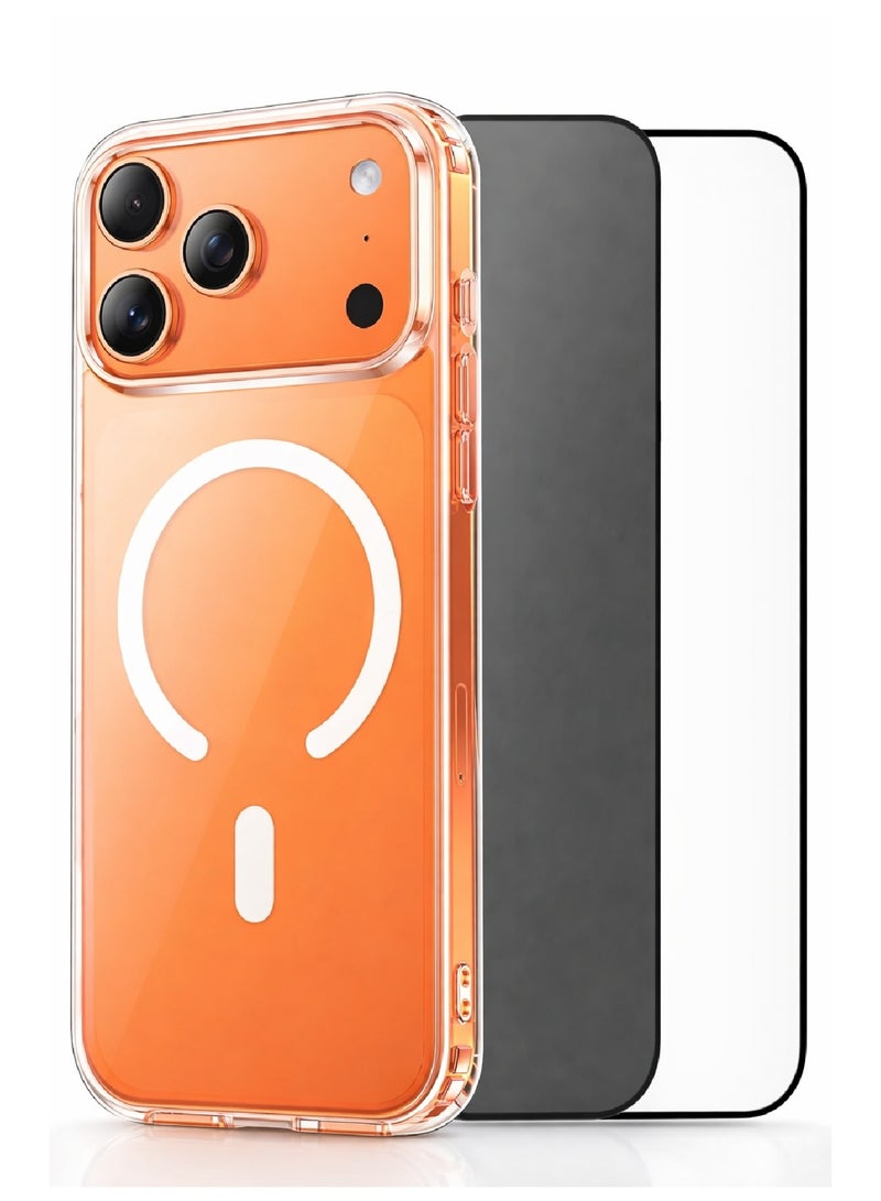 MOBM Pack Of 3 Protection for iPhone 17 Pro Max – MagSafe Clear Case - Clear Screen - Privacy Screen - Image 1